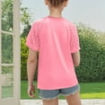 thumbnail image 4 of tarylea Girls Tops Crochet Short Sleeve Shirts Round Neck T Shirts Loose Fitted Summer Blouses, 4 of 8