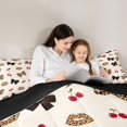 thumbnail image 4 of Manfei Brown Leopard Print Bow Twin Comforter Sets,Sweet Cherry Bowknot Bedding Set,Black Reversible,2 Pieces,1 Comforter and 1 Pillowcase, 4 of 7