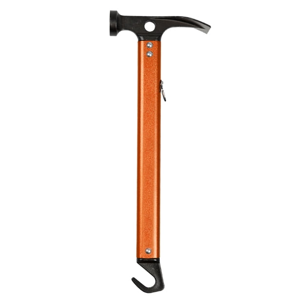 Naiovety Extractor de clavos para tienda de campaña, martillo para acampar al aire libre, Picnic, senderismo, caravana, lona, estacas, Extractor de carpas Naranja Naiovety OD023413-05