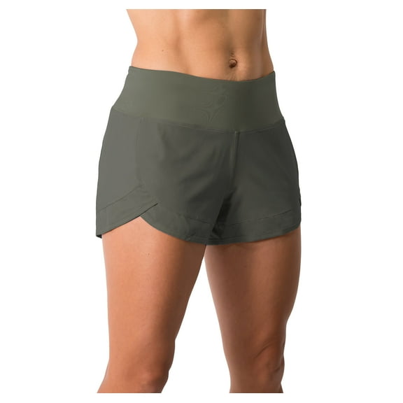 Womens Lightweight Running WOD Volleyball Shorts Workout Mesh Liner Zip Pocket