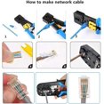 thumbnail image 2 of Crimpadora Ethernet RJ45, crimpadora de cable de red 8P/6P-RJ11, cortadora peladora de trinquete RJ12 Azul, 2 of 5