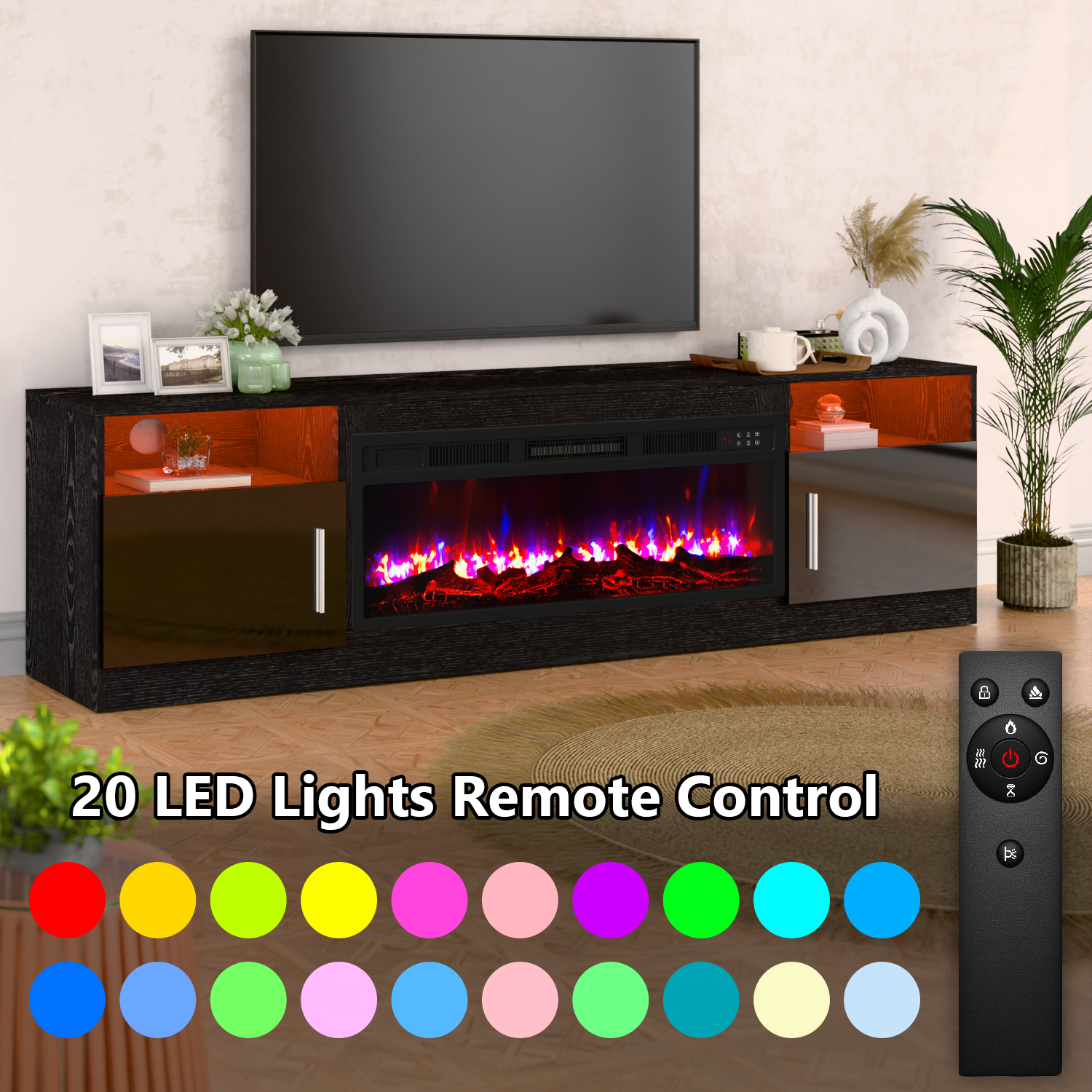 Waleaf 70" Fireplace TV Stand for TVs up to 80" photo 6