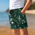 thumbnail image 2 of POLERO Pockets Boys High Comfort Beach Shorts for Summer Outdoor Daily, Lightweight Bed Sheet Beach Pants, Music Note Pattern, 2 of 10