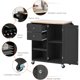 thumbnail image 5 of Internal Storage Cabinet Racks Trolley for Dining Room Kitchen Island With Drop-Leaf Countertop Auxiliary Cart With Wheels Home My Lux Decor Round, 5 of 6