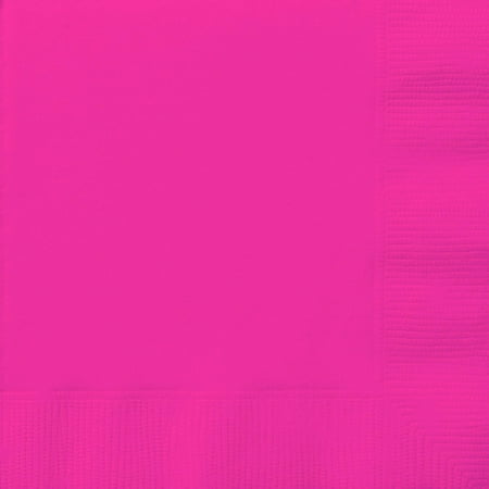 - Paper Cocktail Napkins, 5 in, Neon Pink, 20ct