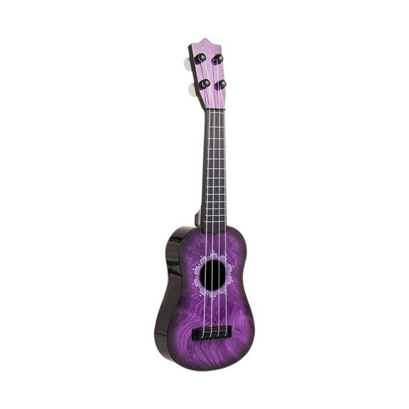 Hippopotamus Pattern Ukulele Guitar, Playable Musical Instrument Toy for 3 Years, 16.54 Inch Simulation String Instrument