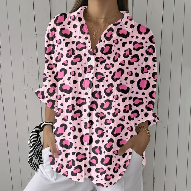 YLHFASHION Chemise à Imprimé Floral Rétro pour Femmes, Imprimé Artistique, Chemise Décontractée à Col en V, Aubaines du Jour, Liquidation, Chemises pour Femmes