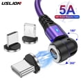 thumbnail image 2 of Cable magnético USLION 540 Rotate 5A, Cable Micro USB tipo C de carga rápida para iPhone Xiaomi, Cable cargador magnético, Cable USB Dengxun unisex, 2 of 2