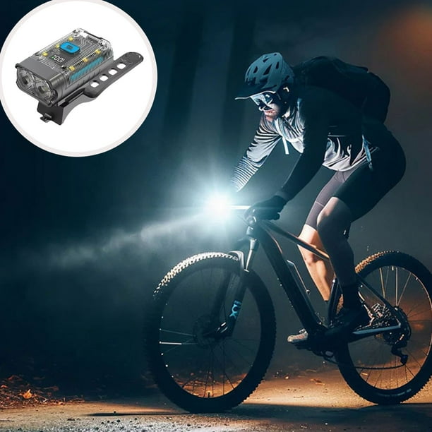 Luz Frontal para Bicicleta Recargable con Pantalla Digital – Luz de Bicicleta Impermeable con Carga USB, Brillo Ajustable, Luz de Seguridad Compacta Giratoria 360° con Visibilidad Lateral.