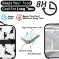 thumbnail image 4 of Black Cat White Pattern Insulated Lunch Bag with Shoulder Strap and Bottle Holder,Bento School Lunch Bag Box,11x9.5x3.5 Inches, 4 of 5