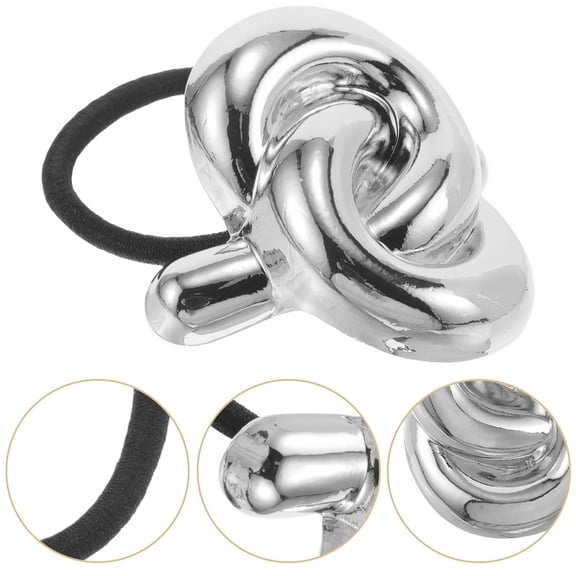 Niceauty Metal Cuff Ponytail Holder Versatile Use Hair Accessories For Women Silver 1Pcs