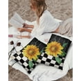 thumbnail image 4 of Farm Blooming Sunflower Floral Outdoor Pillow Covers Waterproof Throw Pillow Cover 20x12in Set of 2,Rectangle Decorative Pillowcases Cushion Case for Patio Sofa Couch,Vintage Black Buffalo Checkered, 4 of 7