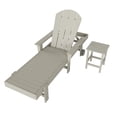 thumbnail image 3 of WestinTrends 2 Piece Adirondack Poly Reclining Chaise Lounge With Arms & Wheels, Sand, 3 of 5
