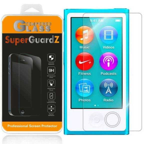 [3-Pack] iPod Nano 7 (7th Gen) SuperGuardZ Tempered Glass Screen Protector, 9H, Anti-Scratch, Anti-Bubble, Anti-Fingerprint