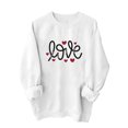 thumbnail image 2 of Qertyioot Chandail en Molleton de la Saint-Valentin pour Femmes, Col Rond Imprimé de Noël Lettres Manches Longues Mode Ample, 2 of 5