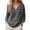 Grey, variant on Women's Linen V-Neck Long Sleeve Top, Loose Fit Casual Spring Autumn Solid Color Blouse with Textured Fabric for Daily & Outdoor Wear, 1PC, S-XXXL