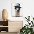 thumbnail image 5 of HFDF Funny Animals Wall Art Cute Alpaca Portrait Pictures Wall Decor Alpaca Wears A Blue Hat Poster Modern Artwork for Boys Room Bathroom Living Room Farmhouse Wall Decoration 16x24inch Framed, 5 of 7