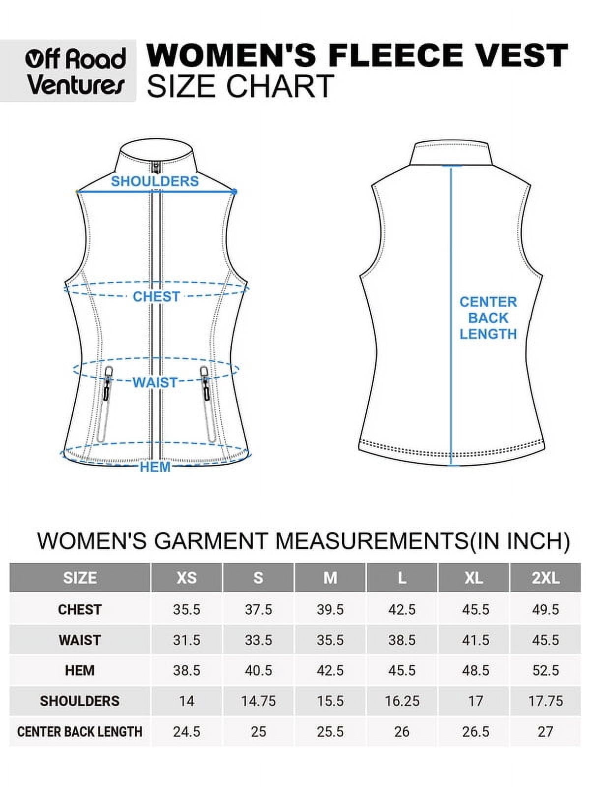 Off Road Ventures Womens Fleece Lined Vests Outerwear Lightweight Sleeveless Running Vest With Zipper Pockets