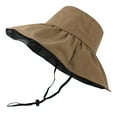 thumbnail image 3 of Women's Sun Hat Wide Brim Summer Beach Hat Outdoor Casual Sunshade Cap For Travel Gardening Fedora Hats Women Outback Hat Washable Sunhat Women Foldable Floppy Hat Women Beach Hats for Summer Hiking, 3 of 3