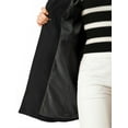 thumbnail image 6 of INSPIRE CHIC Women's Classic Notched Lapel Long Sleeves Long Overcoat S Black, 6 of 8