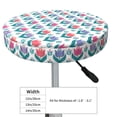 thumbnail image 4 of KLL Tulips Flowers Round Bar Chair Cushion Cover 13 inch ,Bar Stool Protector with Elastic, Soft Washable, 4 of 6