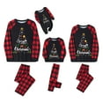 thumbnail image 2 of Christmas Family Matching Pajamas Set Xmas Tree Letter Print Tops+Plaid Pants Holiday Pjs Sleepwear Loungwear, 2 of 5