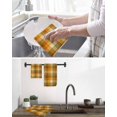 thumbnail image 5 of Orange Yellow Green Checkered Kitchen Dish Towels for Drying Dishes Set of 4, Fall Gingham Plaid Waffle Weave Microfiber Hand Tea Bathroom Towels Quick Dry & Absorbent Towel 15.7x23.6, 5 of 7