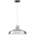 thumbnail image 3 of Metal Shade LED Collection Brushed Nickel Spun Metal Shade Farmhouse Pendant Light, 3 of 4