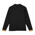 thumbnail image 5 of TOUMENY Men's Long Sleeve Shirts Casual Stand Collar Button Down Slim Fit Solid Knit Tops Business Work Soft Comfy Tee Black L, 5 of 6