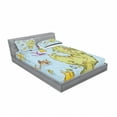 thumbnail image 3 of Ambesonne Cartoon Fitted Sheet & Pillow Sham Set, Treasure Island Skull, Twinxl, Multicolor, 3 of 3