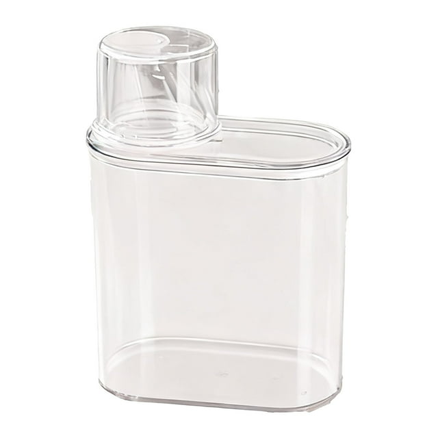 Barhoo Bouteille Distributrice Transparente de Détergent à Lessive, Contenant de Rangement Scellé pour Capsules de Poudre et Liquide, Organisateur Grande Capacité avec Gobelet Doseur pour Buanderie, Polyvalent et Facile à Utiliser