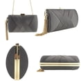 thumbnail image 5 of Handheld Women's Evening Clutch Bags Silk Satin Party Handbags Bridal Wedding Purses with Tassel Pendant,Dark Gray, 5 of 11