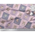 thumbnail image 2 of Soimoi Purple Silk Fabric Text & Owl Cartoon Print Fabric by the Yard 42 Inch Wide, 2 of 3