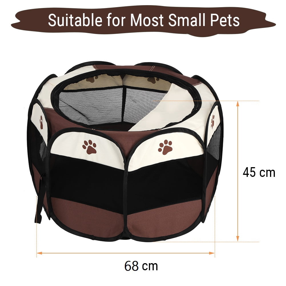 EBTOOLS Pet Dog Cat Playpen Tent Portable Collapsible Exercise Fence Kennel Cage Crate