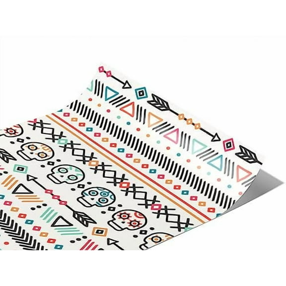 Rwraps Day of The Dead Pastel Sugar Gloss Vinyl Film Wrap 59in x 12ft Vinyl Vehicle Car Film Sheet