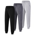 thumbnail image 4 of Muvtei Boys Sweatpants 3 Pack Athletic Workout Kids Casual Pants Boys Joggers with Pocket and Elastic Drawstring Waist Size 6-16, 4 of 11