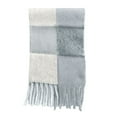 thumbnail image 2 of AWZXDE Large Plaid Scarf Winter Warm Thickened Cozy Shawl Wrap Soft Fashion Neckwear Grey, 2 of 3