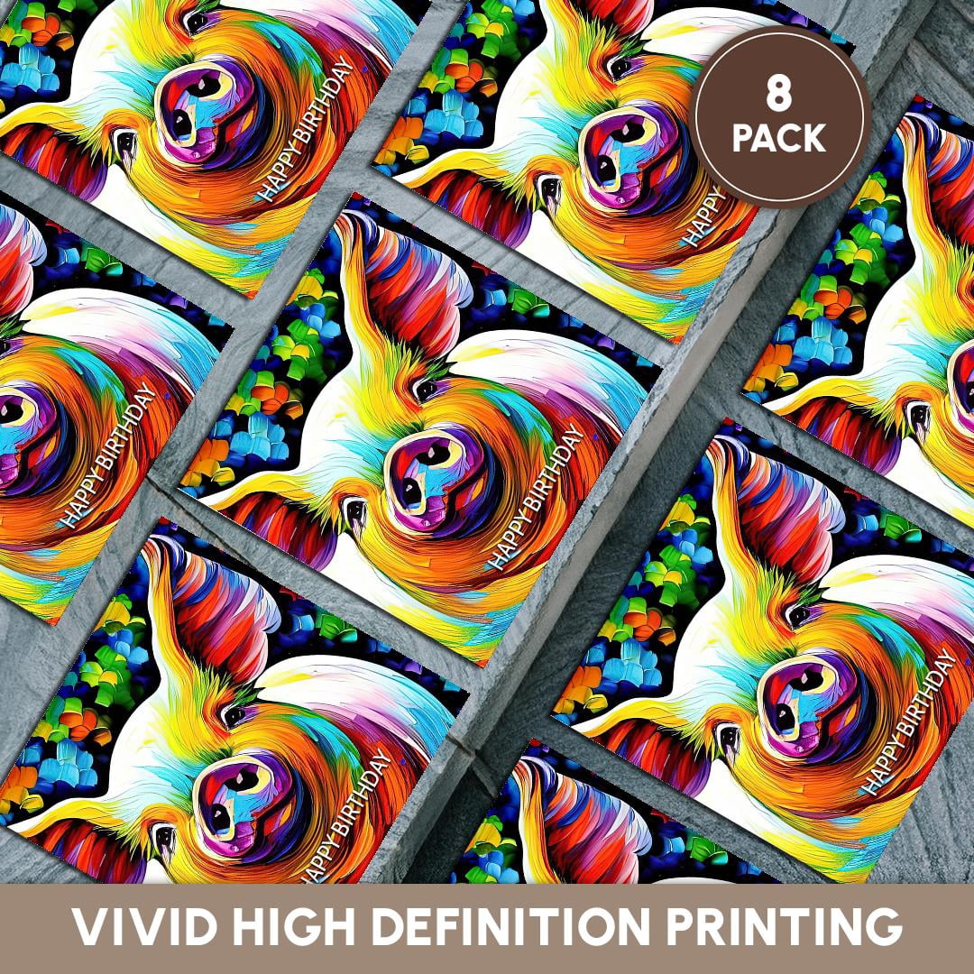 3drose, Happy Birthday. Stunning Pig Cool Digital Art. Funny Greeting Card, Set of 8 Ceramic Tile Coasters