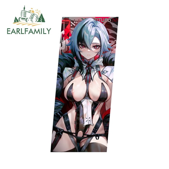 EARLFAMILY 5.1 Inch Anime Girl Slap Car Sticker Motorcycle Windows Helmet Skateboard Waterproof PVC Decal Scratch-Proof Fashionable Car Door Protector