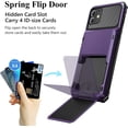 thumbnail image 2 of for iPhone 12 Mini Case Wallet Cover with Screen Protector 4-Card Credit Card Holder ID Slot Scratch Resistant Protective Hard Shell Rugged TPU Bumper Armor Case for iPhone 12 Mini GreyPurple, 2 of 14