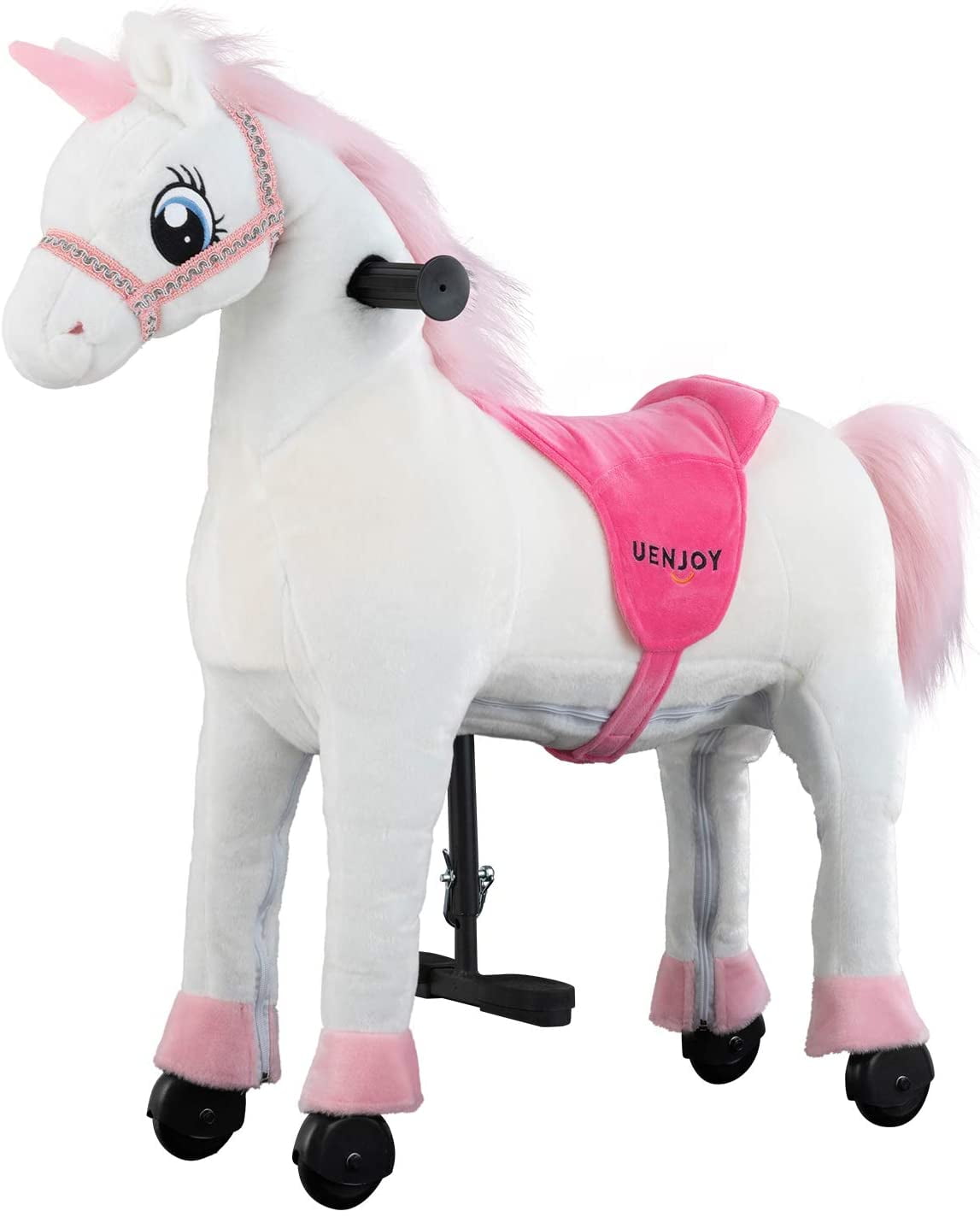 Uenjoy Kids Riding Horse Unicorn for Kids Plush Ride ons Toy White