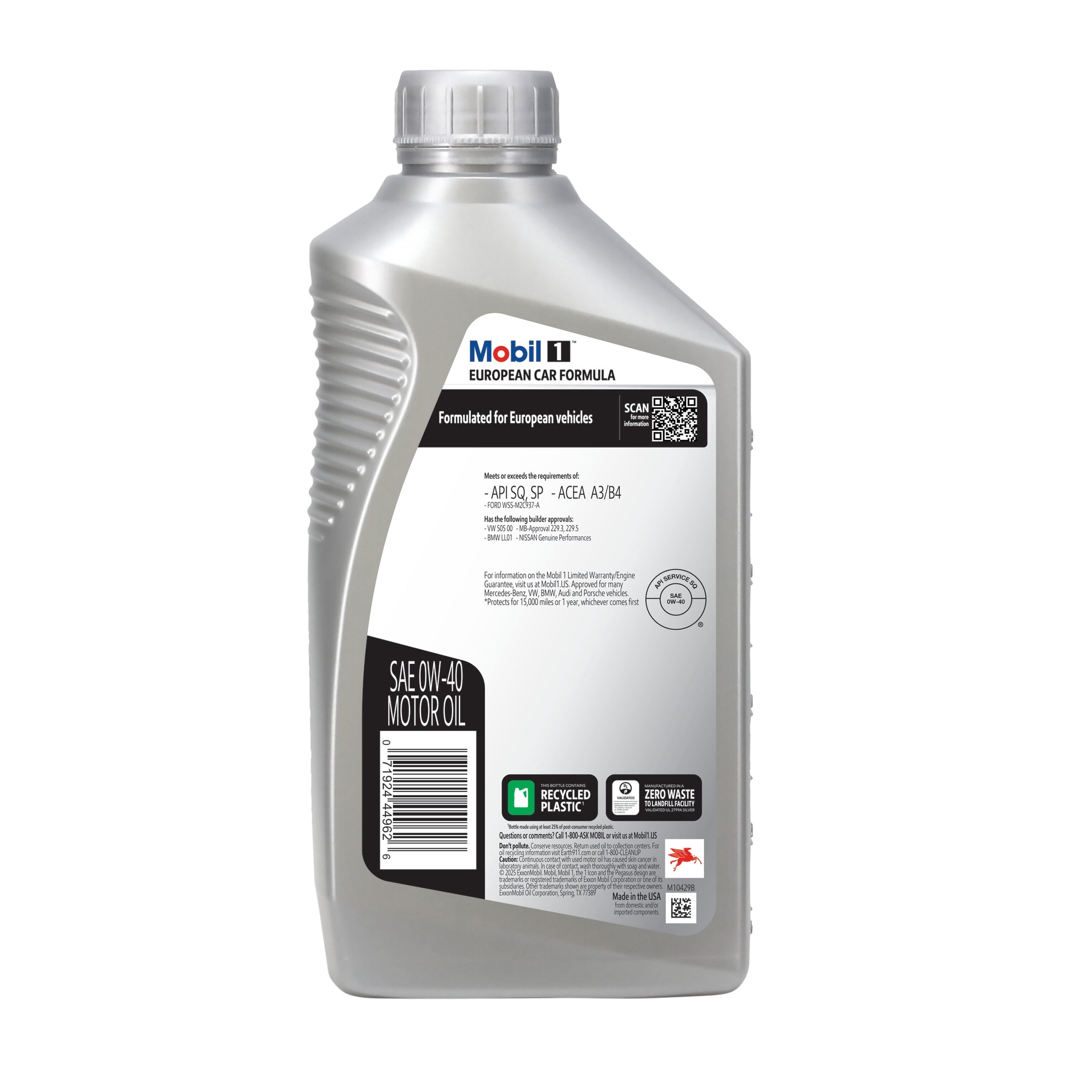 Mobil 1 FS European Car Formula Full Synthetic Motor Oil 0W-40, 1