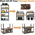 thumbnail image 3 of Garvee Garage Shelving, 5-Tier Adjustable Height Metal Utility Shelves for Garage, 72" Garage Storage Shelves Heavy Duty, Industrial Shelving Utility Shelf, Black-Load 3860 Lbs, 3 of 7