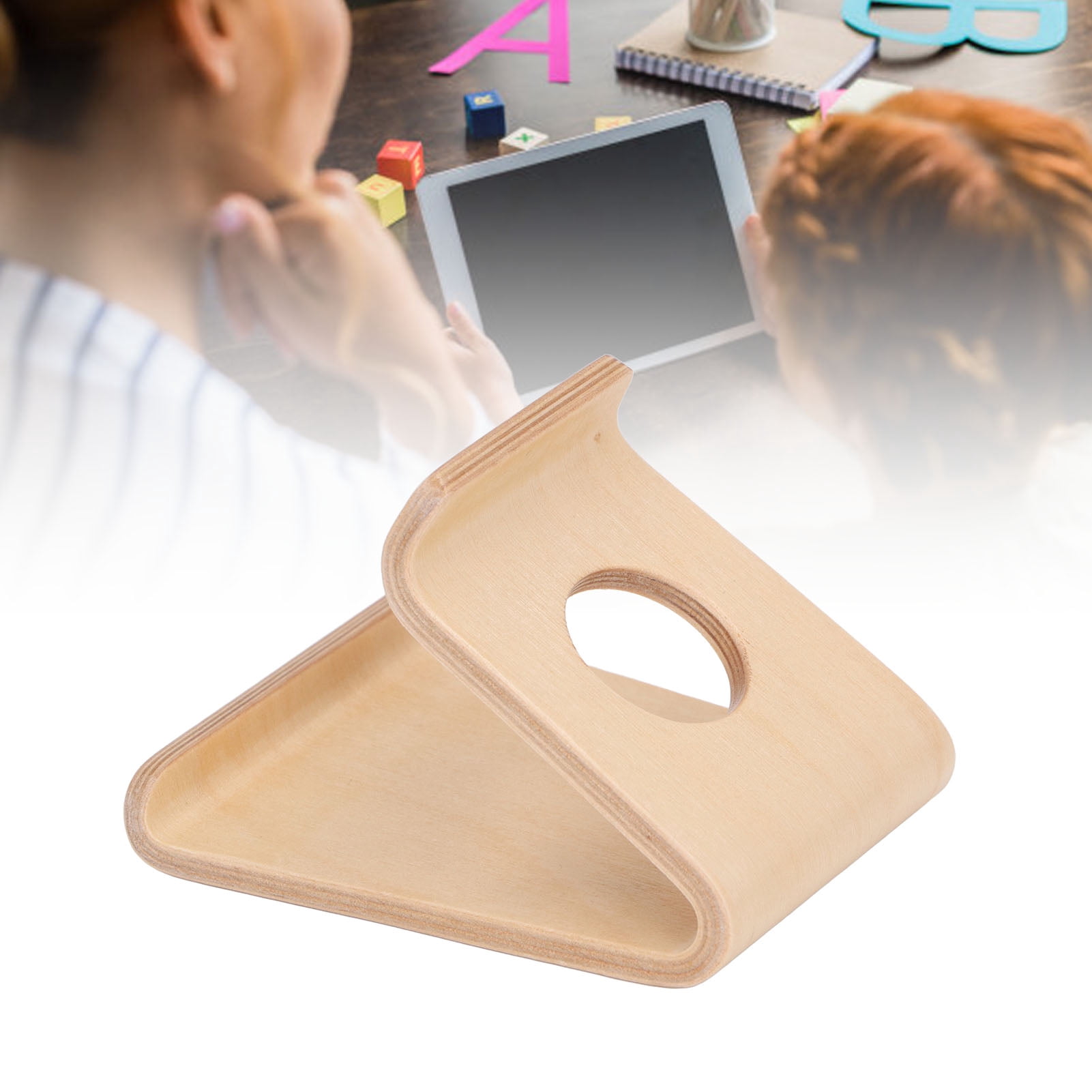 Wooden Cell Phone Stand, Universal Mobile Phone Holder Stand Non Slip Stable Desktop Phone Stand for IOS Phones, for  Phones, Tablets Holder for Desk