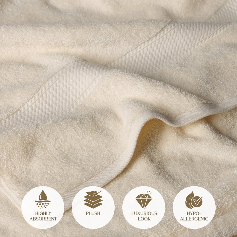 Superior Hymnia Egyptian Cotton 6-Piece Towel Set, Cream