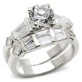 thumbnail image 2 of Luxe Jewelry Designs Women's Rhodium Plated Wedding Ring with Round Cubic Zirconia Stone - Size 10, 2 of 2