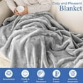 thumbnail image 4 of Continental Bedding Velvety Soft Classic Solid Plush Fleece Throw Blanket, Light Gray, 90x90 inch, 4 of 7