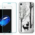 thumbnail image 1 of For Apple iPhone 7 / iPhone 8 Case, Slim-Fit TPU Phone Case, with Tempered Glass Screen Protector, by OneToughShield ® - Forest Deer, 1 of 3