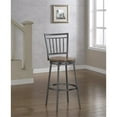 thumbnail image 2 of Bowery Hill 30"H Metal High-Back Swivel Bar Stool in Slate and Oak, 2 of 7