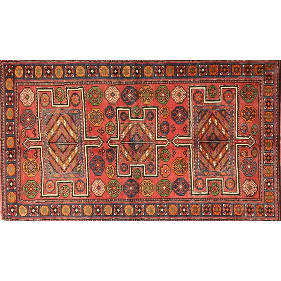 Ahgly Company Machine Washable Indoor Rectangle Traditional Rust Pink Area Rugs, 2' x 5'